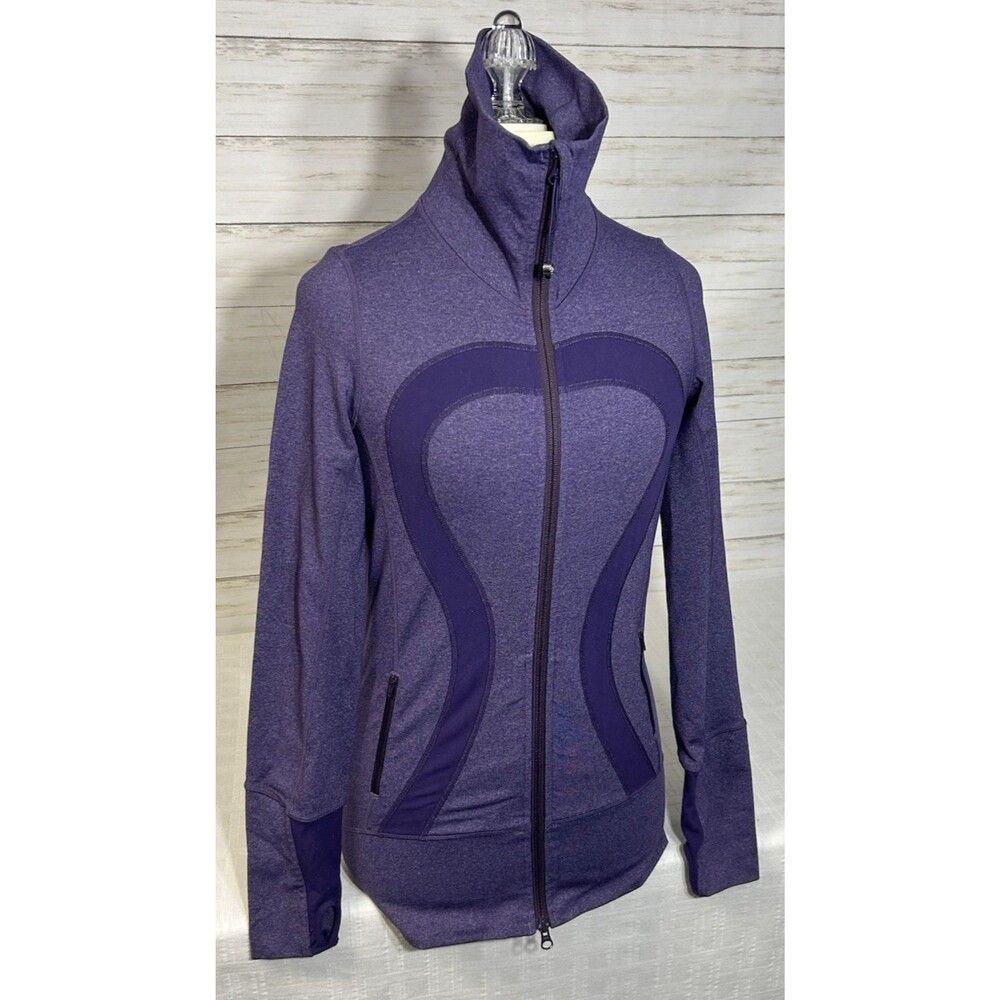 Lululemon In Stride Purple Jacket Size 4 Womens Full Zip Running Yoga coat pant